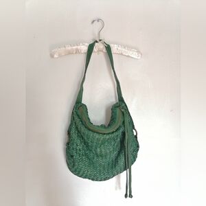Tano woven leather evergreen shoulder bag tote